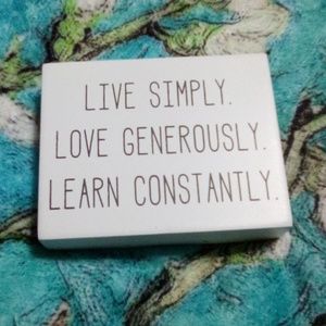 Live/Love/Learn 3" by 4" sign